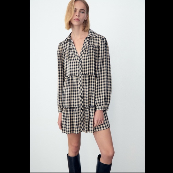 Zara plaid shirt dress - Picture 2 of 6
